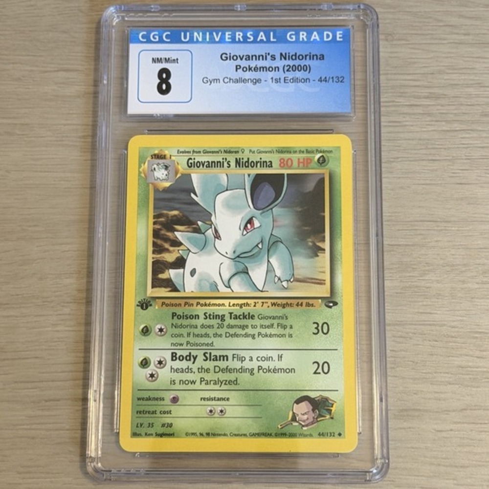 Giovanni's Nidorina 44/132 1st Edition CGC 8 Pokemon 2000 Gym Challenge TCG WOTC